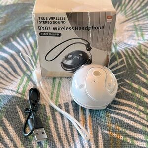 White Open Ear Wireless Headphones